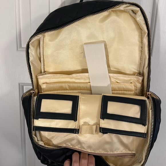 NWT Sandy Lisa St. Tropez faux Leather Black Backpack - Picture 6 of 11